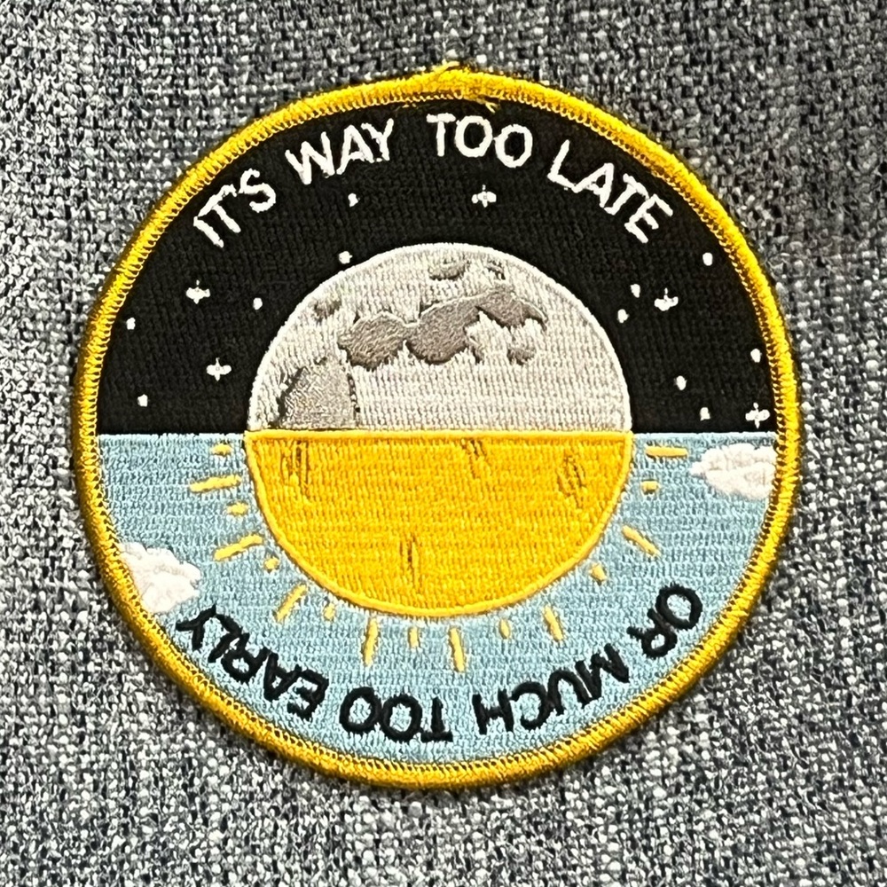 Whimsical Iron-On Patch with Sun and Moon